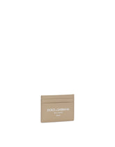 Calfskin card holder with logo - | Dolce & Gabbana