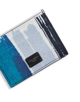 Dauphine calfskin card holder with leopard print against a gray background - | Dolce & Gabbana