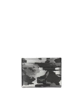 Dauphine calfskin card holder with leopard print against a gray background - | Dolce & Gabbana