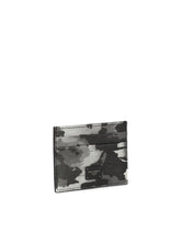 Dauphine calfskin card holder with leopard print against a gray background - | Dolce & Gabbana