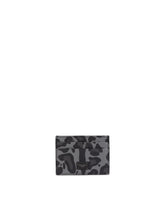 Dauphine calfskin card holder with leopard print against a gray background - | Dolce & Gabbana