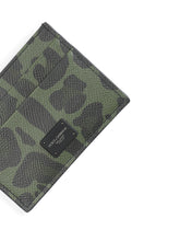 Dauphine calfskin card holder with leopard print against a gray background - | Dolce & Gabbana