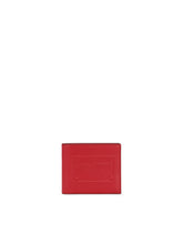 Calfskin bifold wallet with raised logo - | Dolce & Gabbana