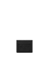 Calfskin card holder with raised logo - | Dolce & Gabbana