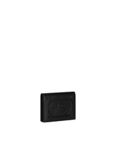 Calfskin card holder with raised logo - | Dolce & Gabbana