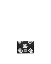 Calfskin card holder with all-over DG print - | Dolce & Gabbana