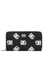 Calfskin zip-around wallet with all-over DG print - | Dolce & Gabbana