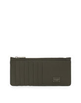 Vertical Dauphine calfskin card holder with branded plate - | Dolce & Gabbana