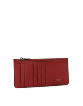 Vertical Dauphine calfskin card holder with branded plate - | Dolce & Gabbana