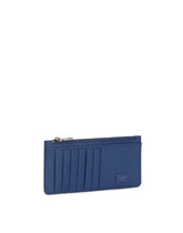 Vertical Dauphine calfskin card holder with branded plate - | Dolce & Gabbana