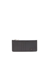 Vertical Dauphine calfskin card holder with branded plate - | Dolce & Gabbana