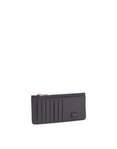 Vertical Dauphine calfskin card holder with branded plate - | Dolce & Gabbana