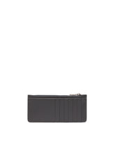 Vertical Dauphine calfskin card holder with branded plate - | Dolce & Gabbana