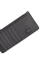 Vertical Dauphine calfskin card holder with branded plate - | Dolce & Gabbana
