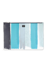 Dauphine calfskin toiletry bag with logo print - | Dolce & Gabbana