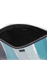 Dauphine calfskin toiletry bag with logo print - | Dolce & Gabbana