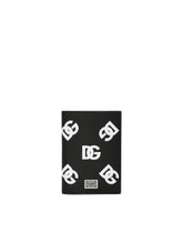 Calfskin passport case with all-over DG print - | Dolce & Gabbana