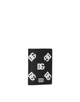 Calfskin passport case with all-over DG print - | Dolce & Gabbana