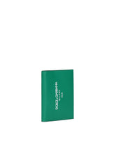 Calfskin passport holder with logo - | Dolce & Gabbana