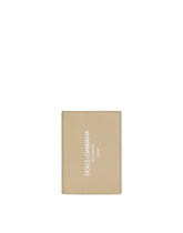 Calfskin passport holder with logo - | Dolce & Gabbana