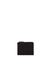 Calfskin card holder with printed logo - | Dolce & Gabbana