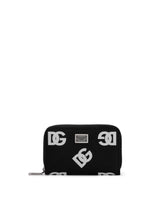Small calfskin zip-around wallet with all-over DG print - | Dolce & Gabbana