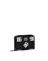 Small calfskin zip-around wallet with all-over DG print - | Dolce & Gabbana