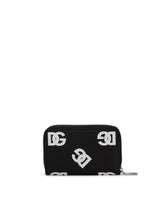 Small calfskin zip-around wallet with all-over DG print - | Dolce & Gabbana