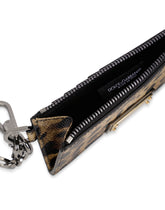 Dauphine calfskin card holder with leopard print - | Dolce & Gabbana