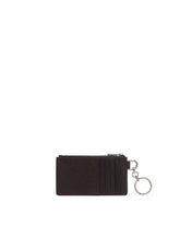 Dauphine calfskin card holder with ring branded plate - | Dolce & Gabbana