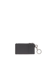 Dauphine calfskin card holder with ring branded plate - | Dolce & Gabbana