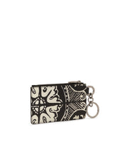 Printed card holder with zipper and ring - | Dolce & Gabbana
