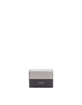 Wallet in bicolour calf leather with heat-pressed logo - | Dolce & Gabbana