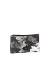 Dauphine calfskin card holder with leopard print against a gray background - | Dolce & Gabbana