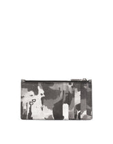 Dauphine calfskin card holder with leopard print against a gray background - | Dolce & Gabbana