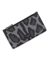 Dauphine calfskin card holder with leopard print against a gray background - | Dolce & Gabbana