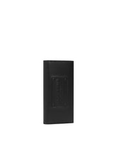 Calfskin vertical wallet with raised logo - | Dolce & Gabbana