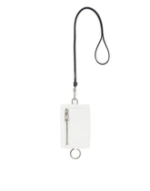 Elba calfskin card holder with strap and heat-stamped logo - | Dolce & Gabbana