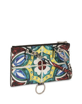 LARGE CARD HOLDER IN DAUPHINE CALFSKIN WITH MAIOLICA PRINT - | Dolce & Gabbana