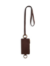 COWHIDE CARD HOLDER WITH CROSSBODY STRAP AND HEAT-STAMPED LOGO - | Dolce & Gabbana