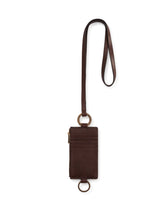COWHIDE CARD HOLDER WITH CROSSBODY STRAP AND HEAT-STAMPED LOGO - | Dolce & Gabbana