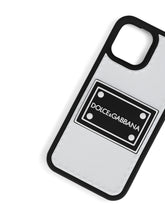 Rubber iPhone 12 Pro cover with branded plate - | Dolce & Gabbana