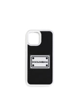 Rubber iPhone 12 Pro max cover with branded tag - | Dolce & Gabbana