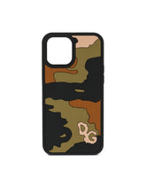 Rubber iPhone 12 Pro Max cover with leopard print against a green background - | Dolce & Gabbana