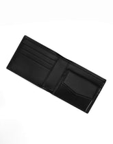 Calfskin bifold wallet with logo - | Dolce & Gabbana