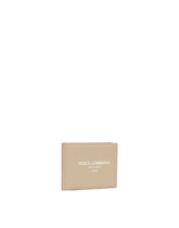 Calfskin bifold wallet with logo - | Dolce & Gabbana