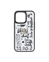 Graffiti-print calfskin iPhone 13 Pro cover - | Dolce & Gabbana