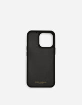 Calfskin iPhone 13 Pro cover with all-over DG print - | Dolce & Gabbana