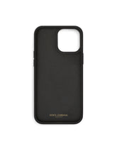 Calfskin iPhone 13 Pro Max cover with all-over DG print - | Dolce & Gabbana