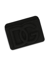 Rubber card holder with embossed logo - | Dolce & Gabbana